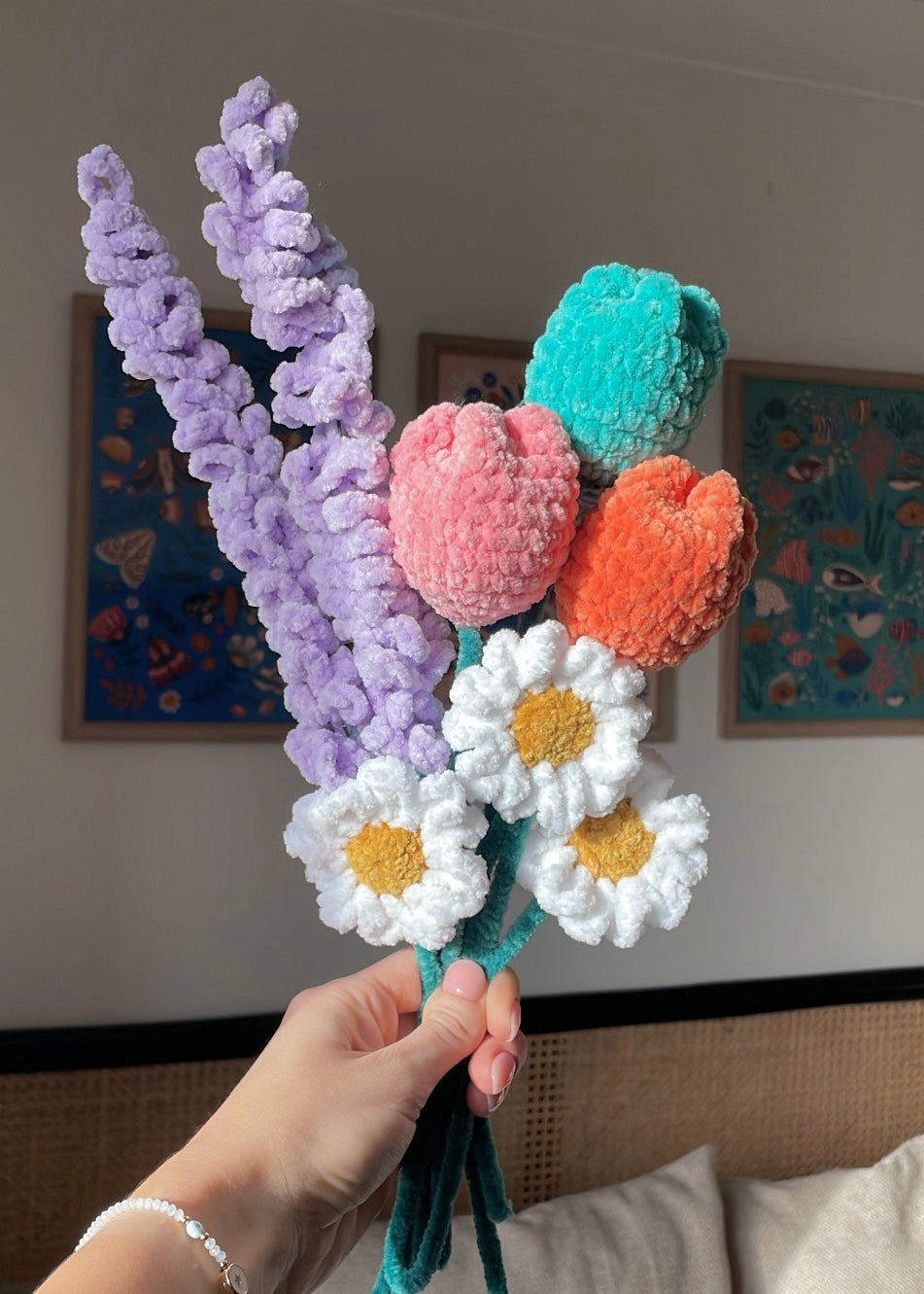 Bright Crochet Bouquet