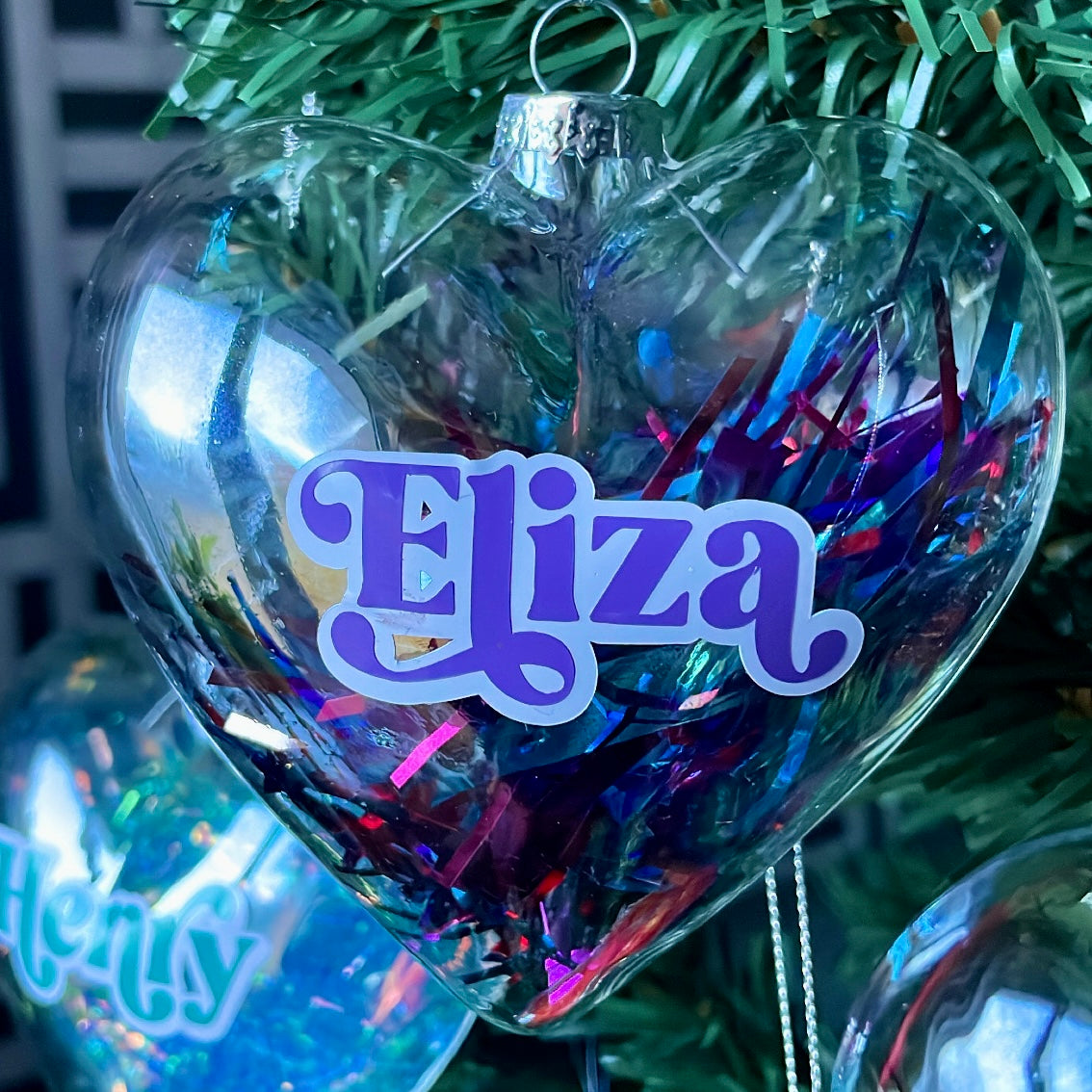 Iridescent Glass Heart Bauble