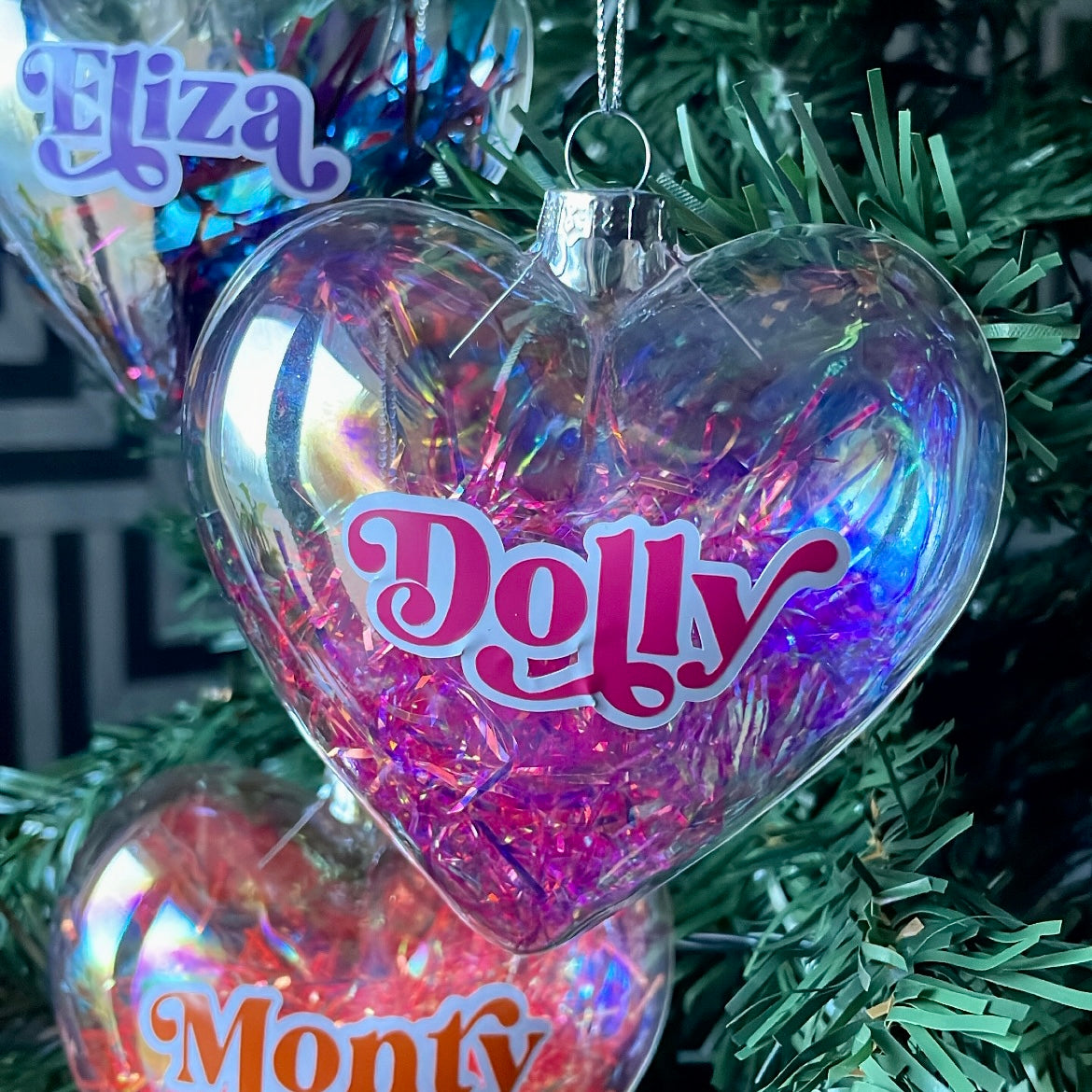 Iridescent Glass Heart Bauble