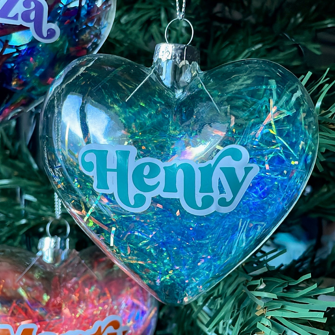 Iridescent Glass Heart Bauble