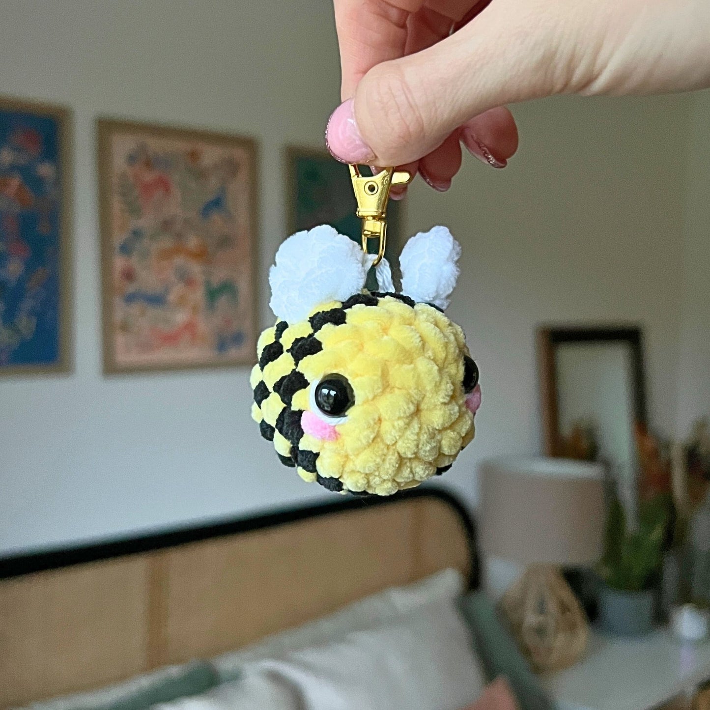 Crochet Bee Keychain