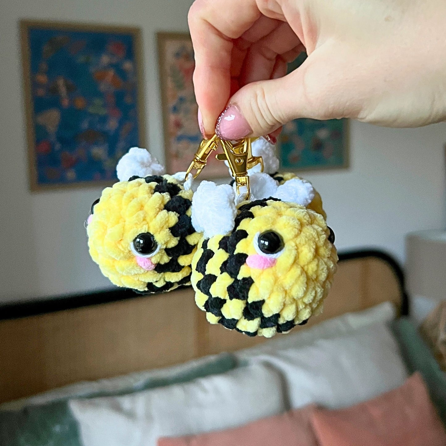 Crochet Bee Keychain
