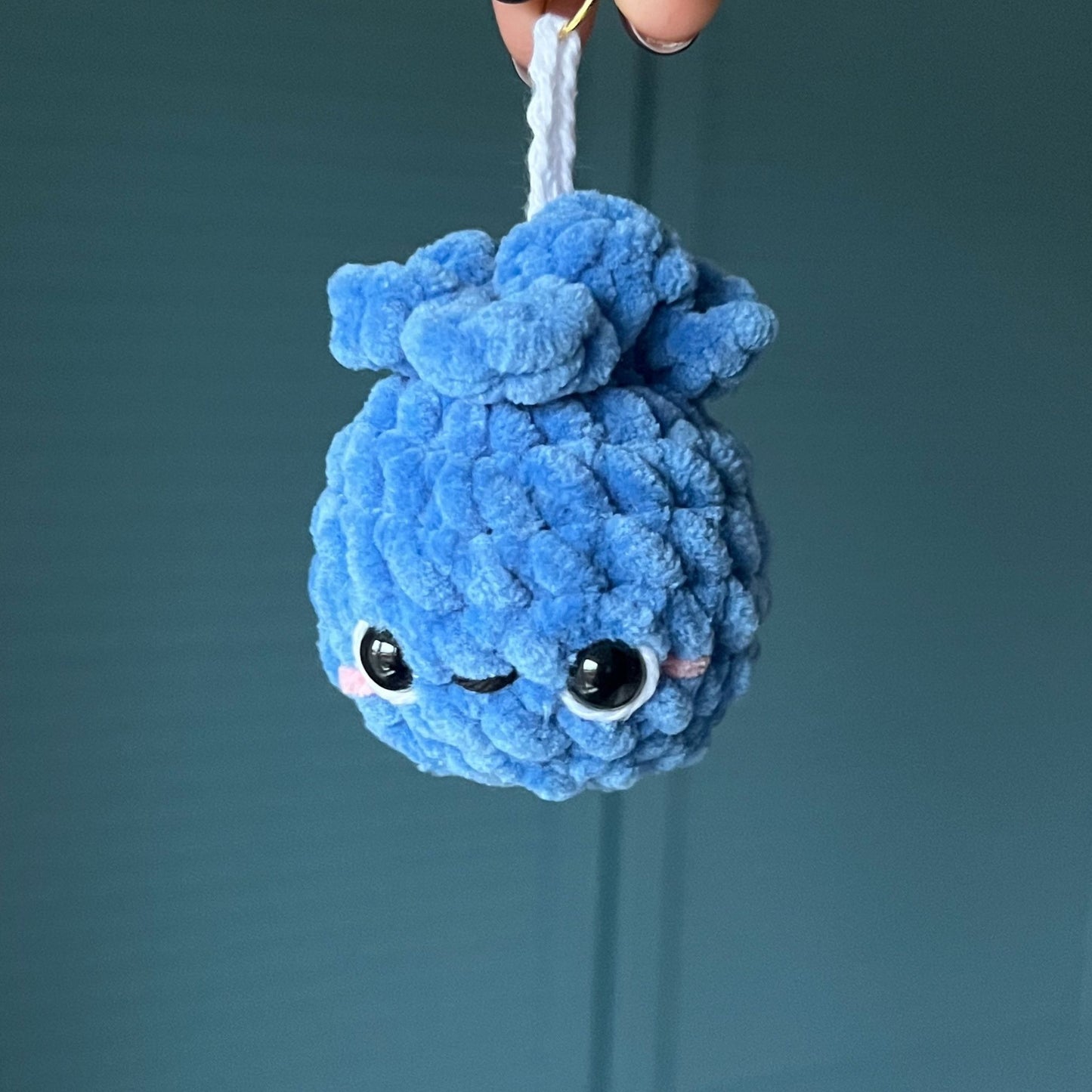 Crochet Blueberry Keychain