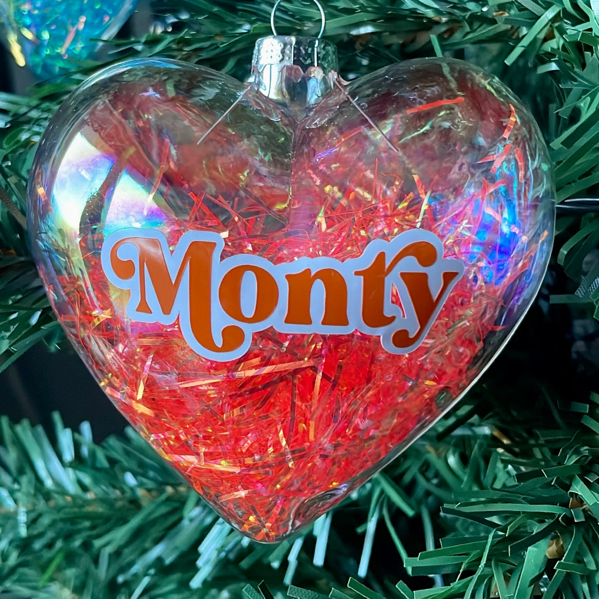 Iridescent Glass Heart Bauble