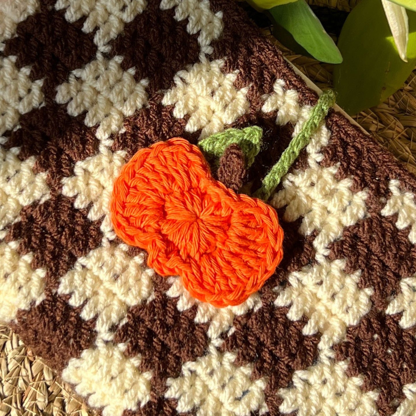 Checkerboard Pumpkin Book Sleeve