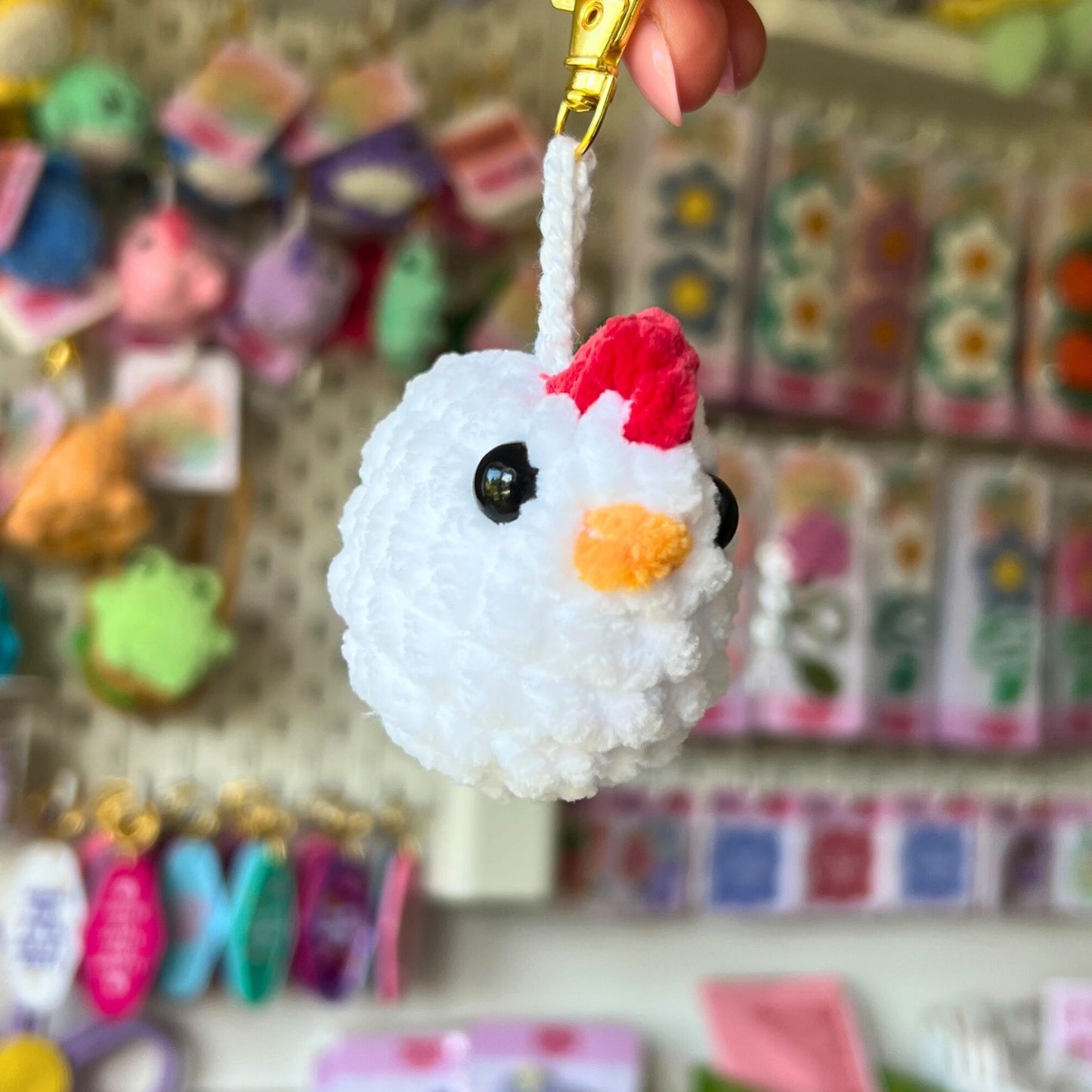 Crochet Chicken Keychains