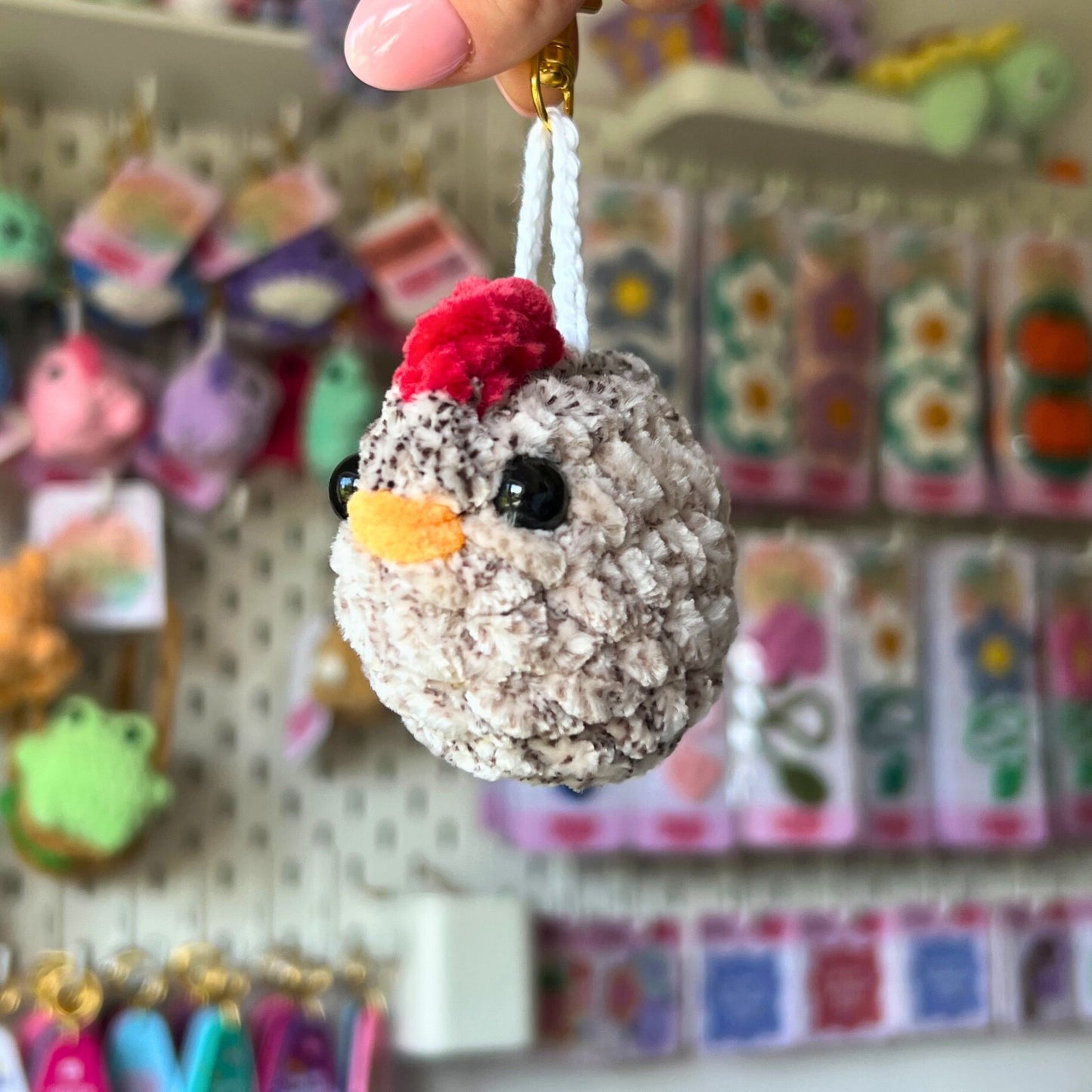 Crochet Chicken Keychains