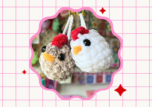 Crochet Chicken Keychains