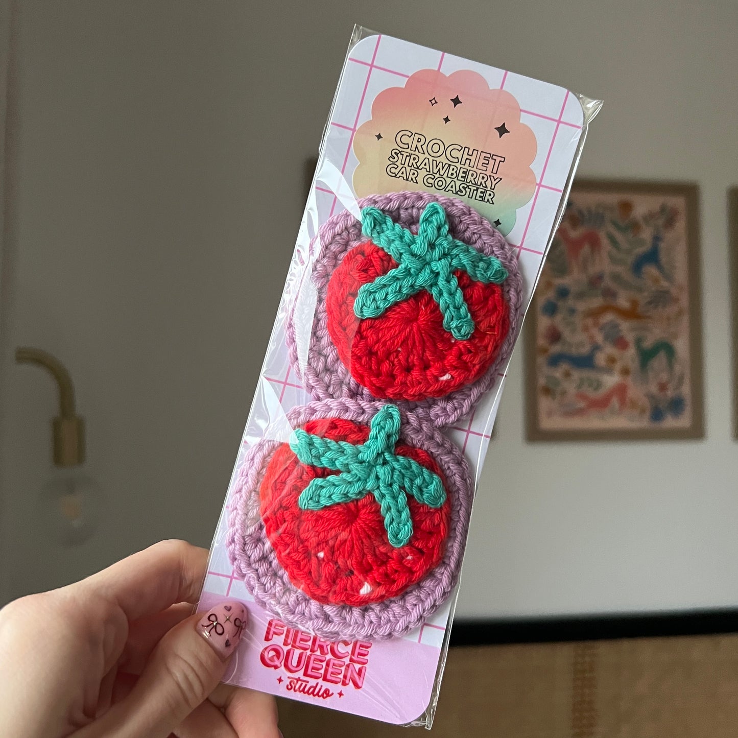 Strawberry Car Coasters