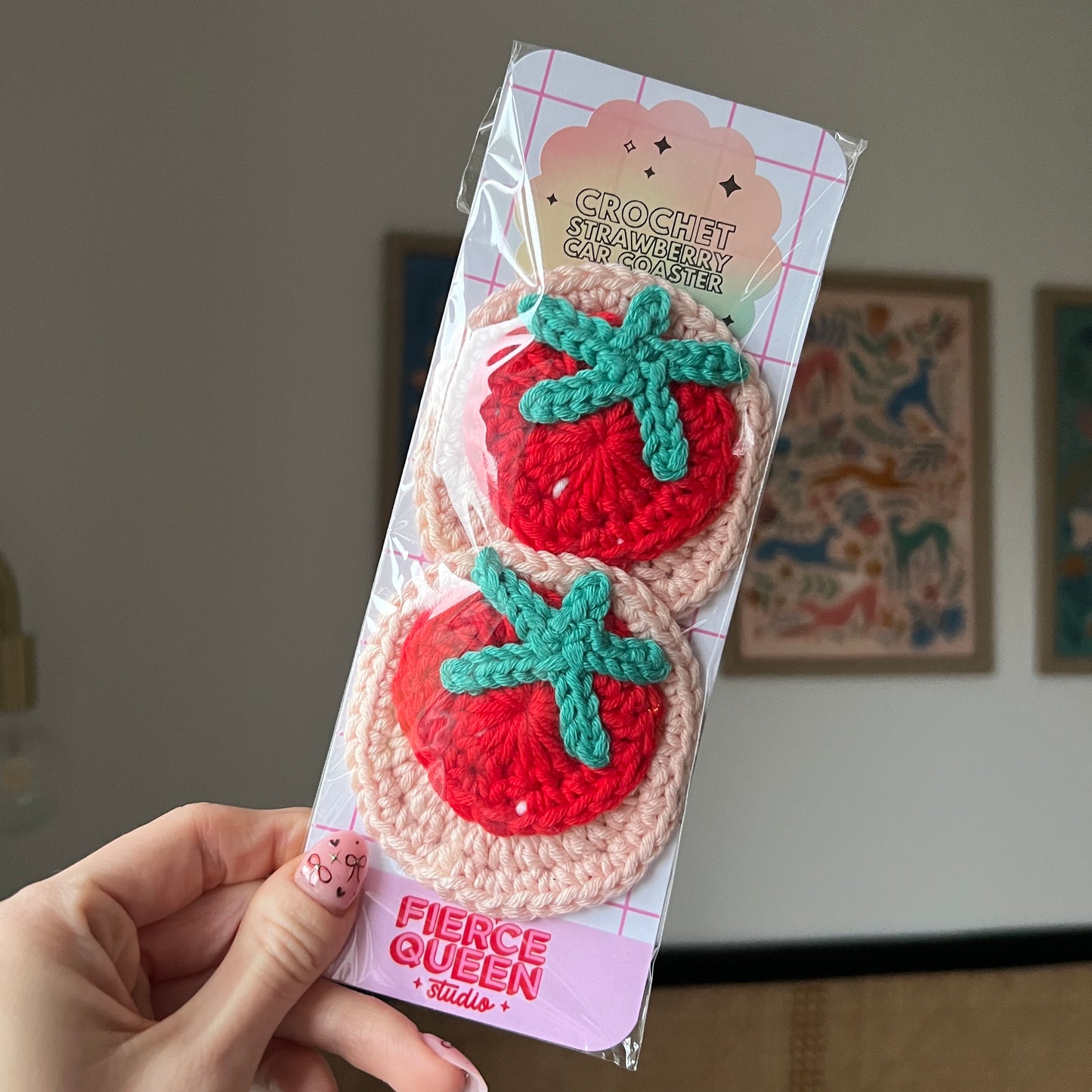 Strawberry Car Coasters