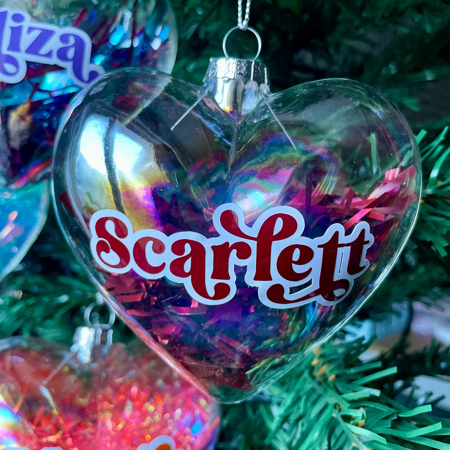 Iridescent Glass Heart Bauble