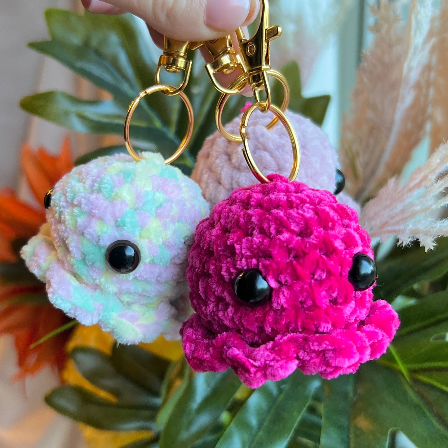 Crocheted Octopus Keychains