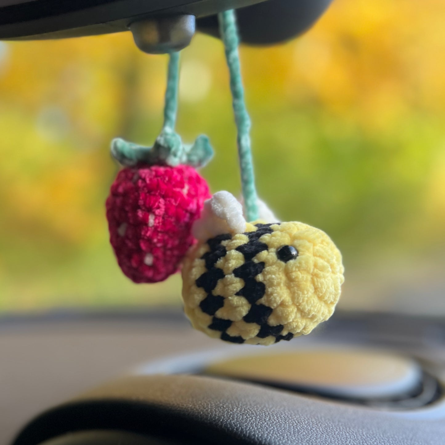 Crocheted Car Mirror Decoration