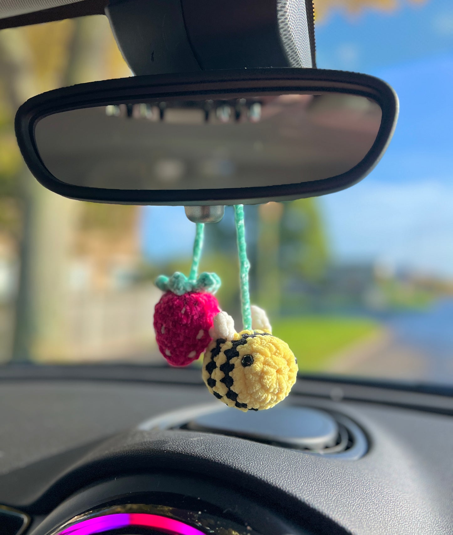 Crocheted Car Mirror Decoration