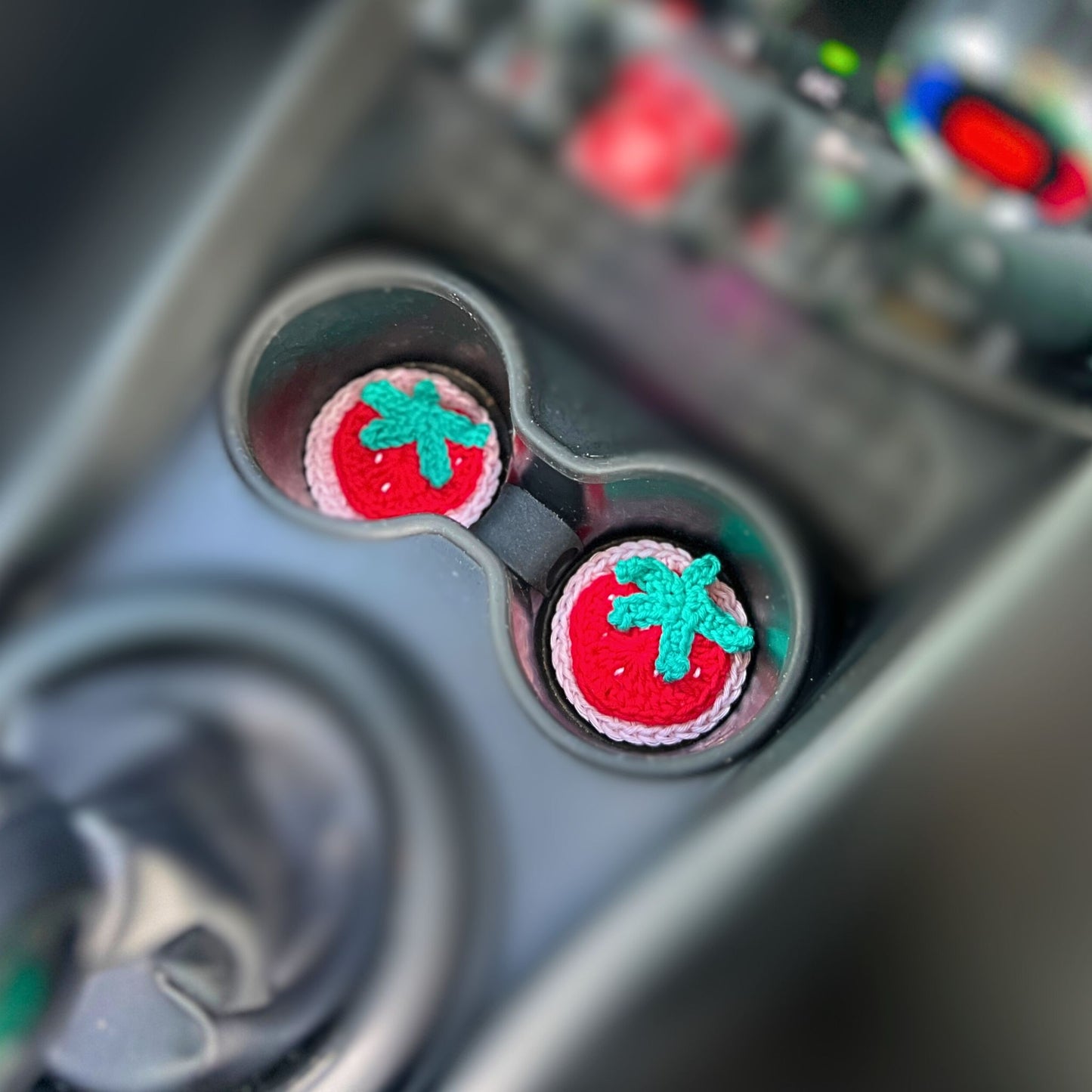Crochet Peppermint Candy Car Coasters