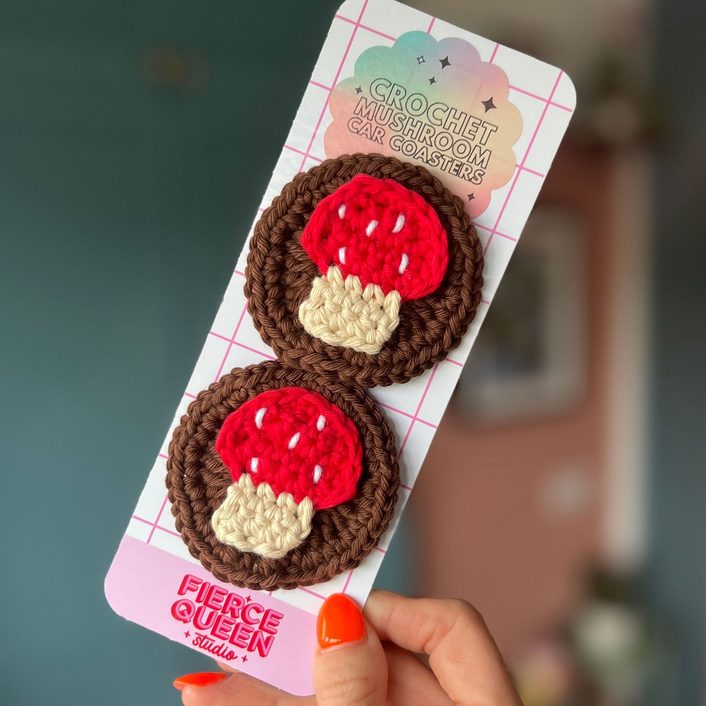 Mushroom Car Coasters