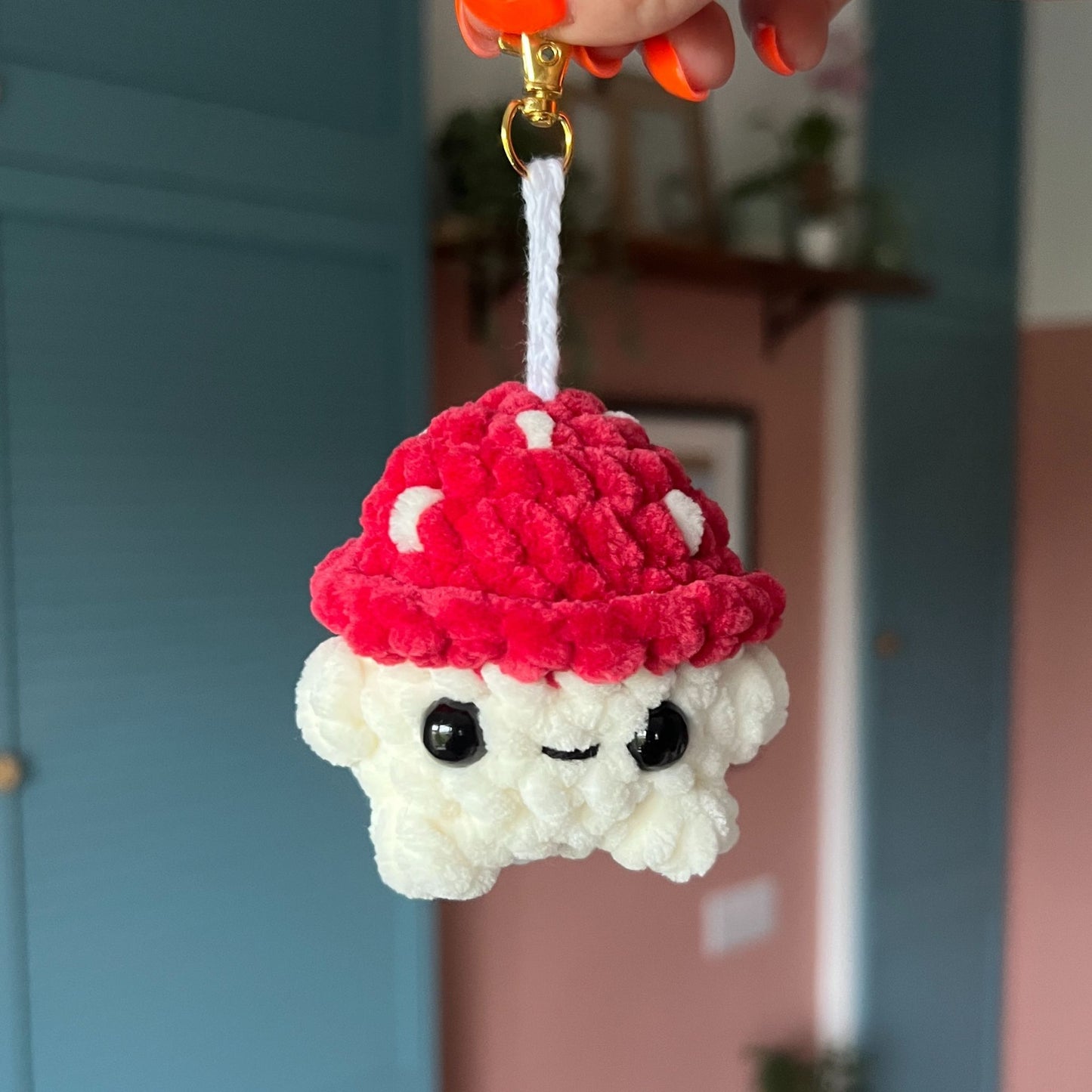 Crochet Mushroom Keychain