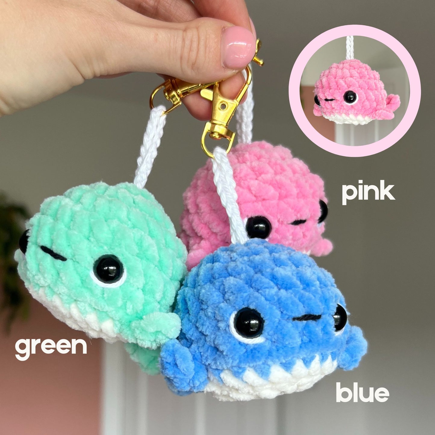 Crochet Whale Keychains