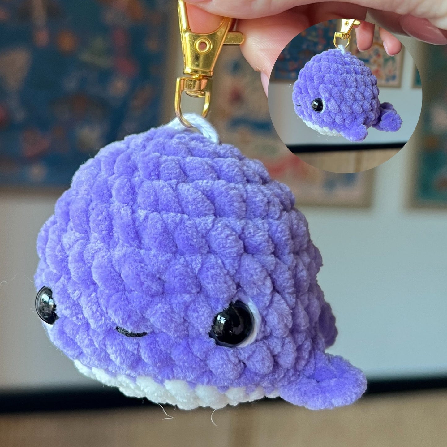 Crochet Whale Keychains