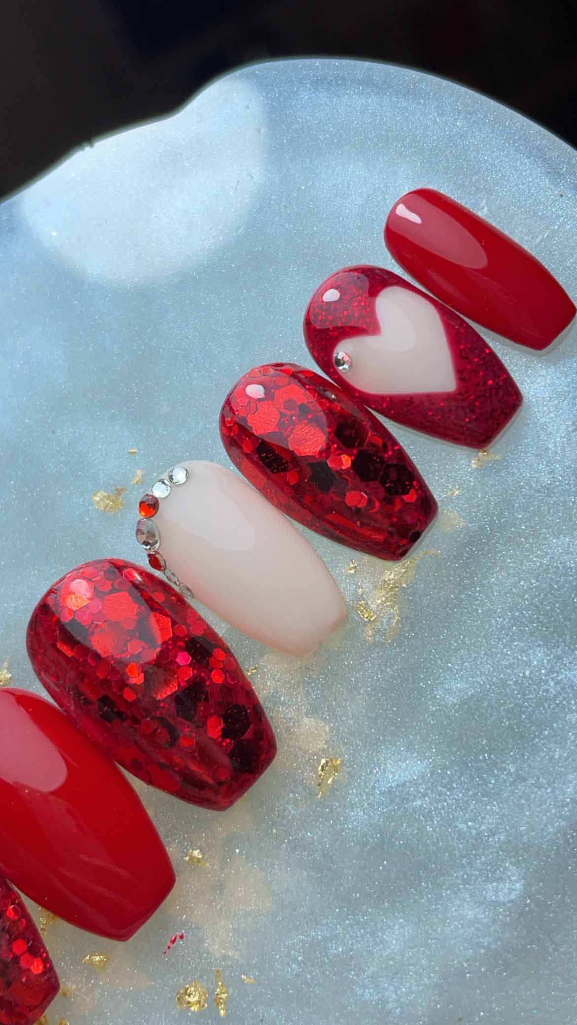 Red Valentine Nails