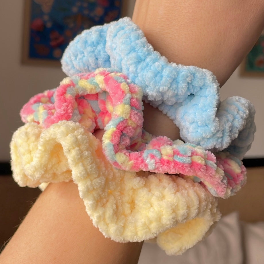 Crochet Plush Scrunchies
