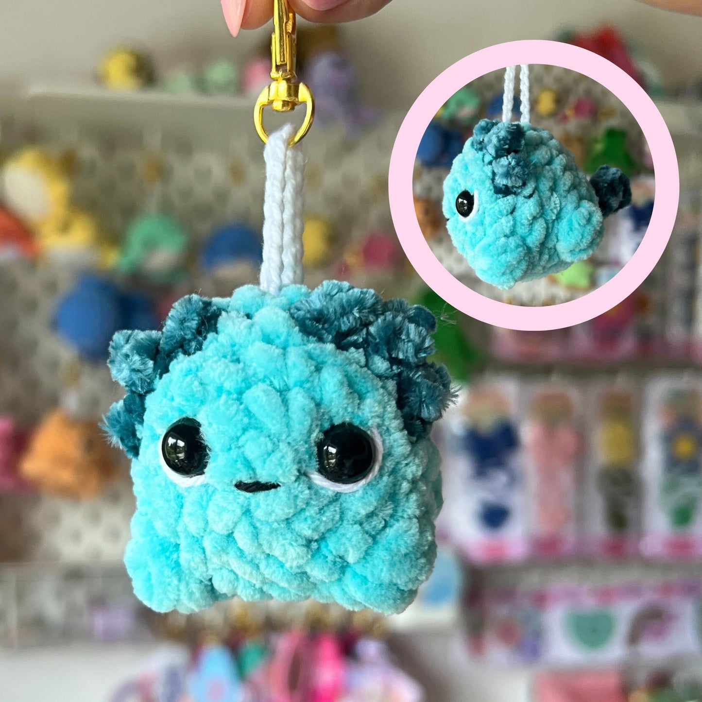 Crochet Axolotl Keychains