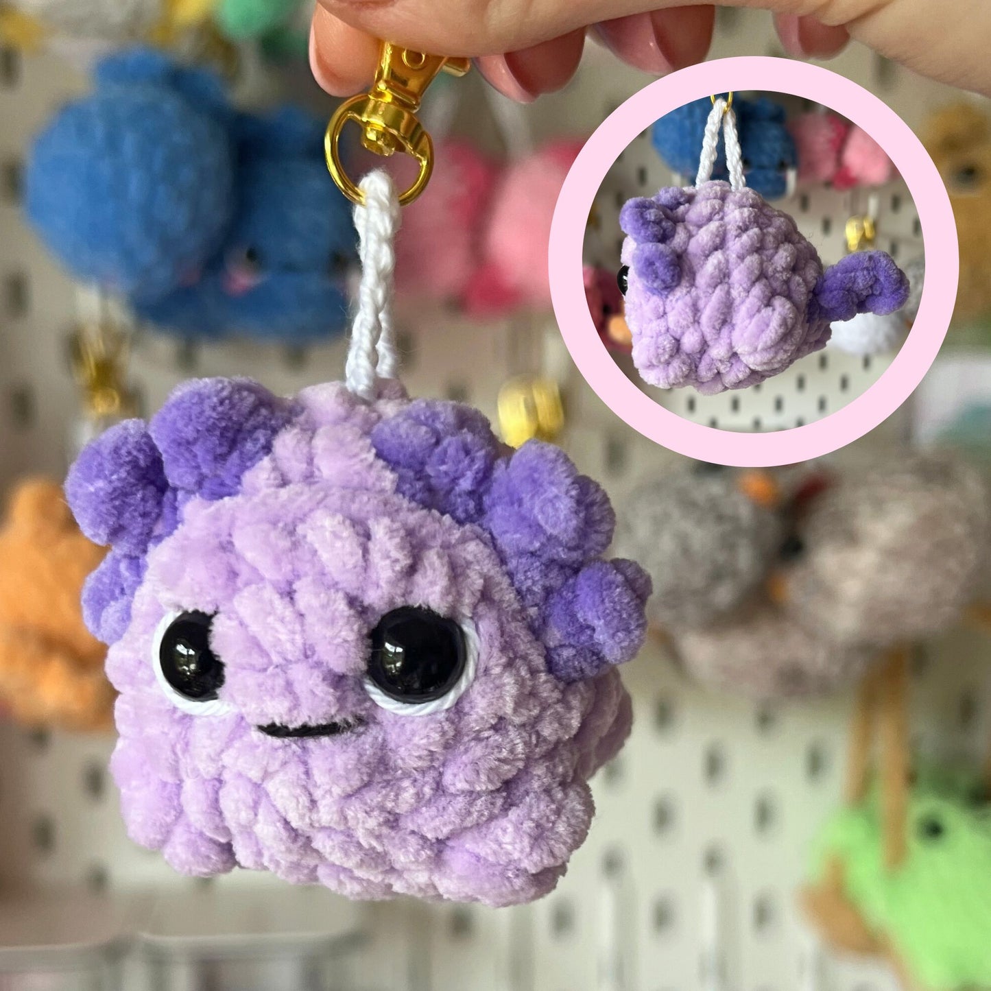 Crochet Axolotl Keychains