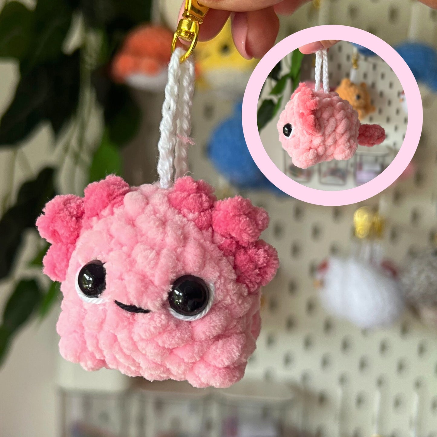 Crochet Axolotl Keychains