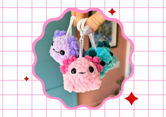 Crochet Axolotl Keychains