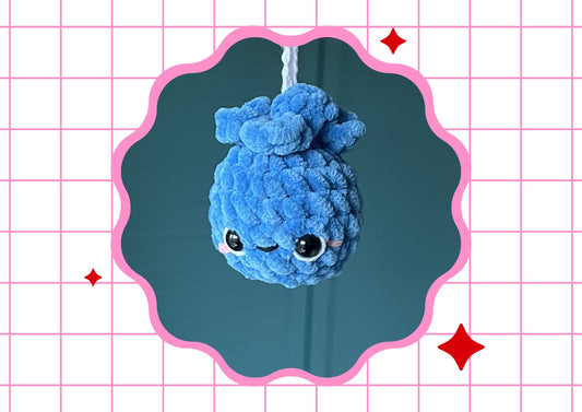 Crochet Blueberry Keychain