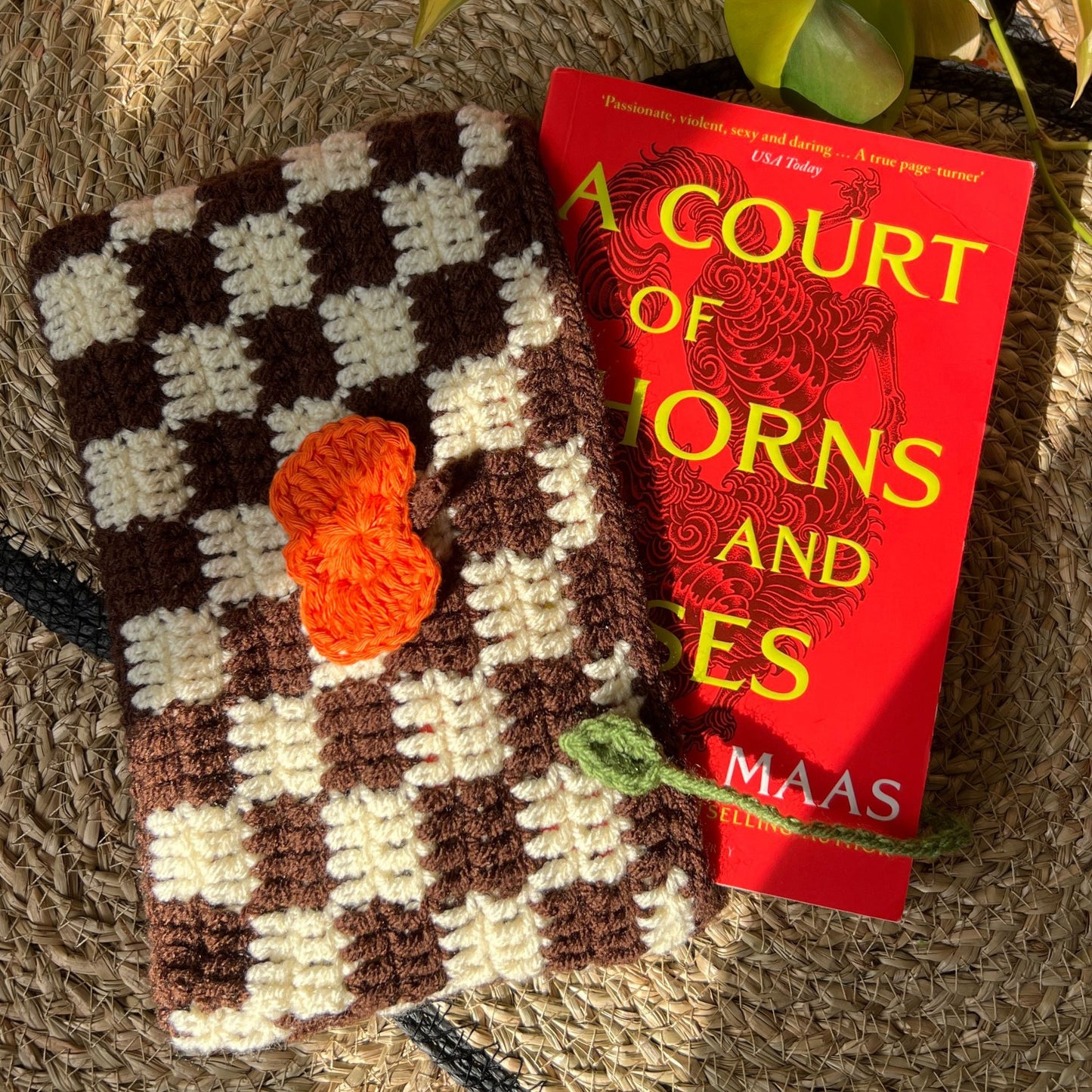 Checkerboard Pumpkin Book Sleeve