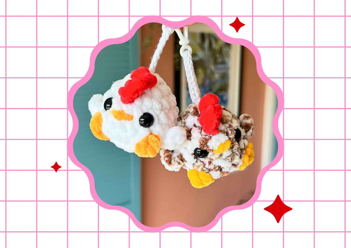 Crochet Chicken Keychain