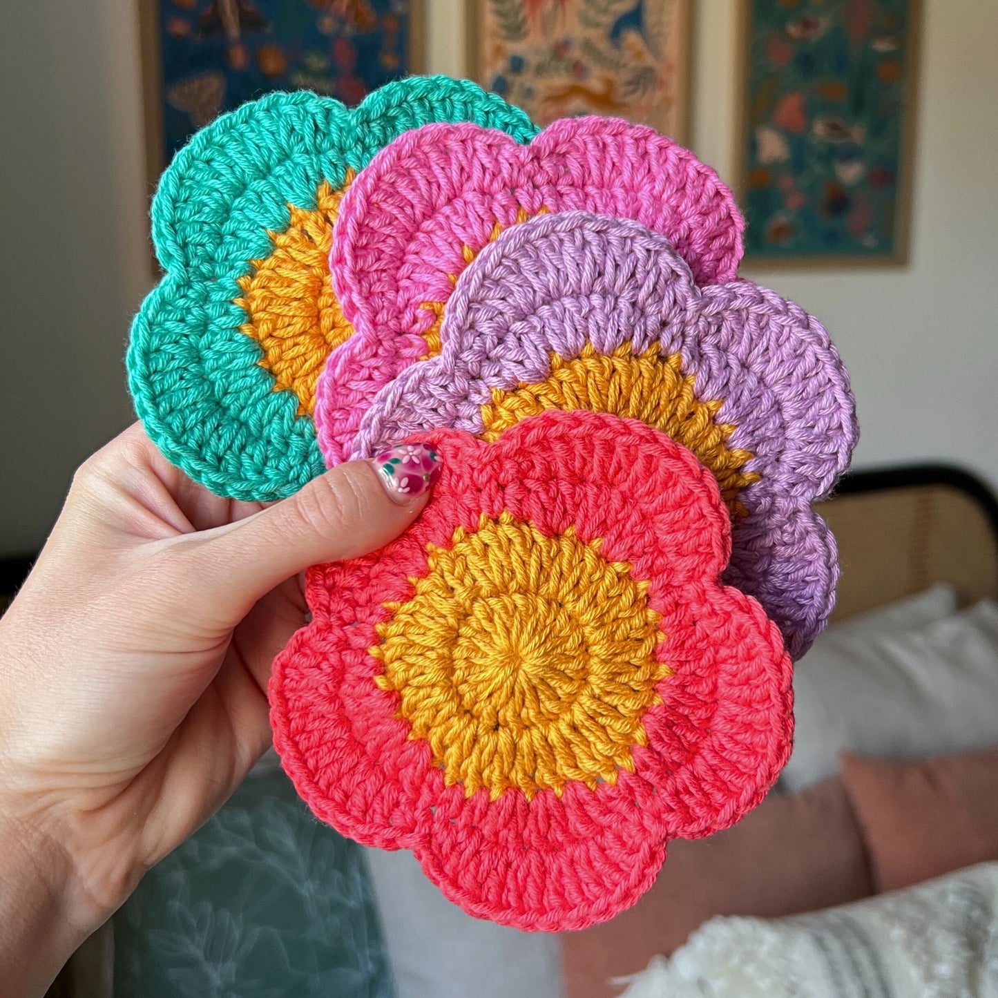 Crochet Flower Coasters