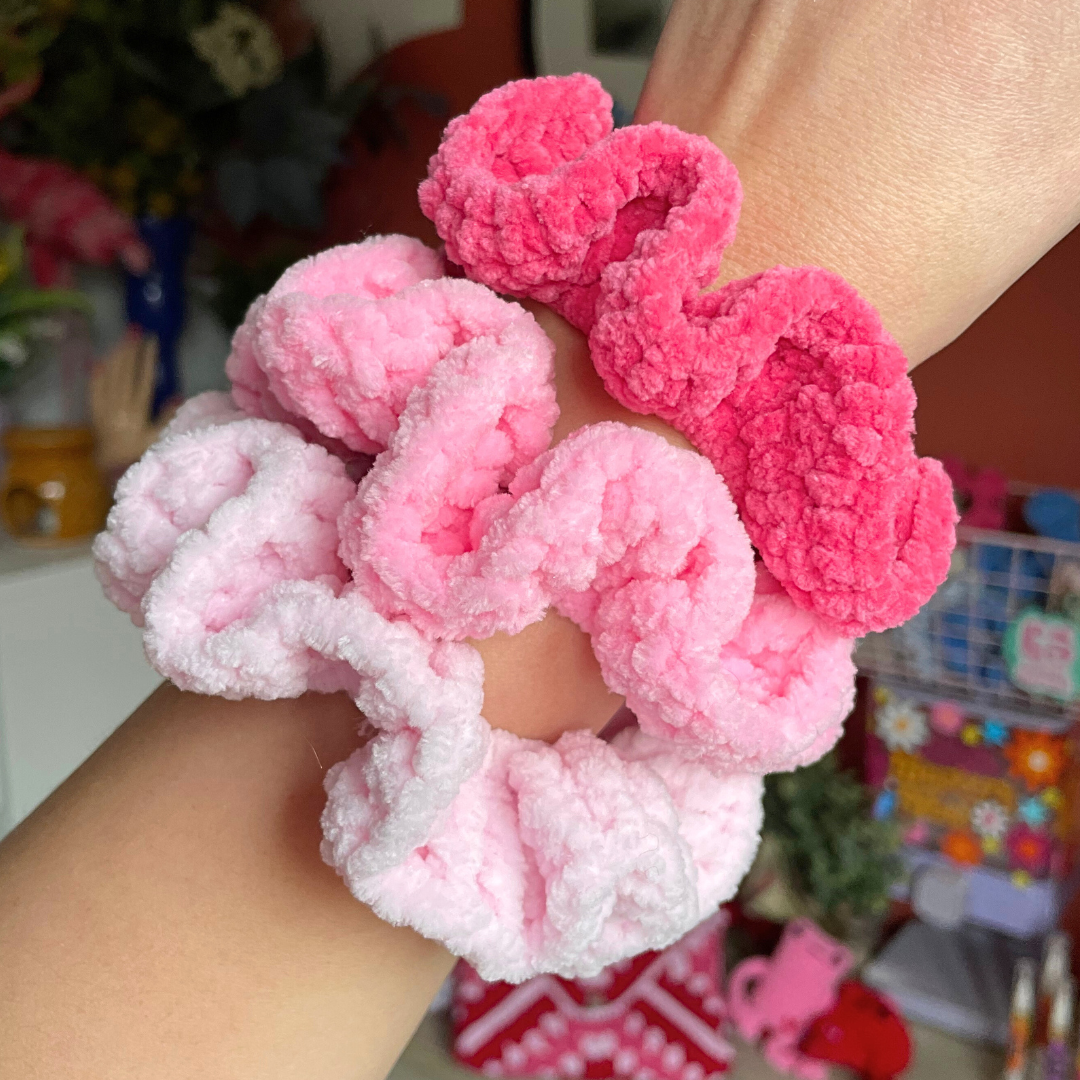 Crochet Plush Scrunchies