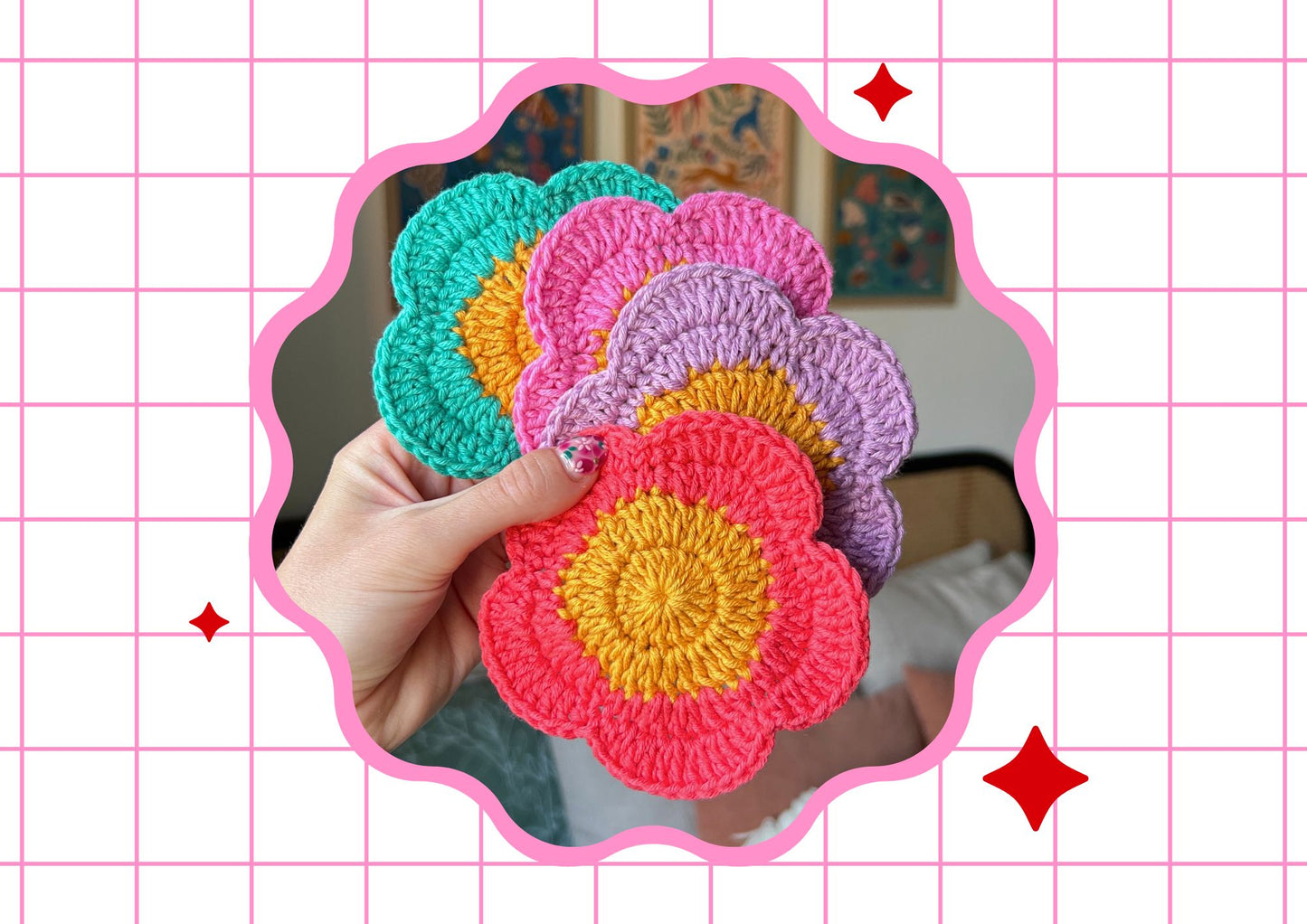 Crochet Flower Coasters