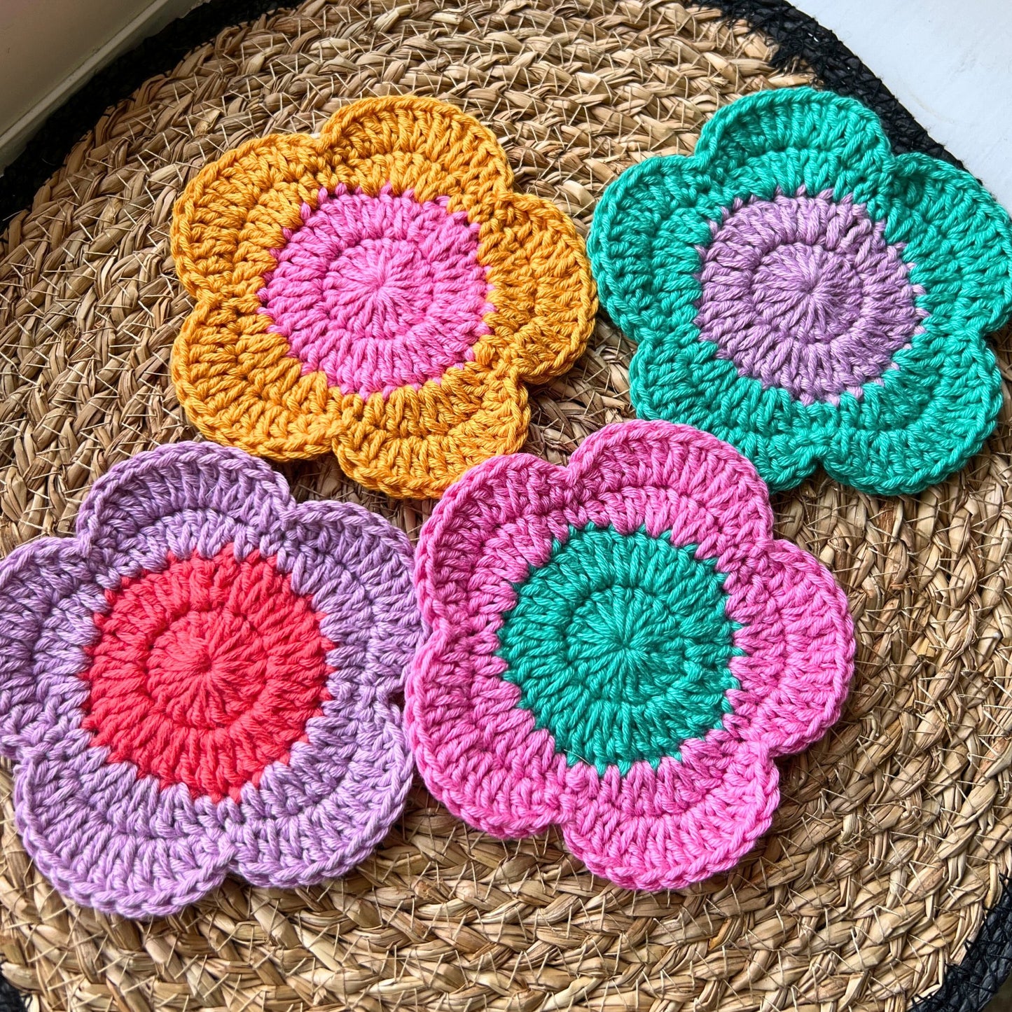 Crochet Flower Coasters