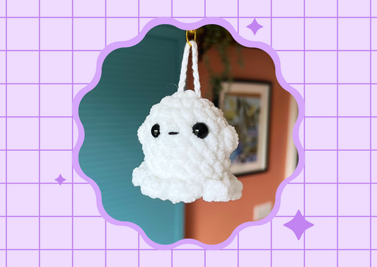 Crochet Ghost Keychain