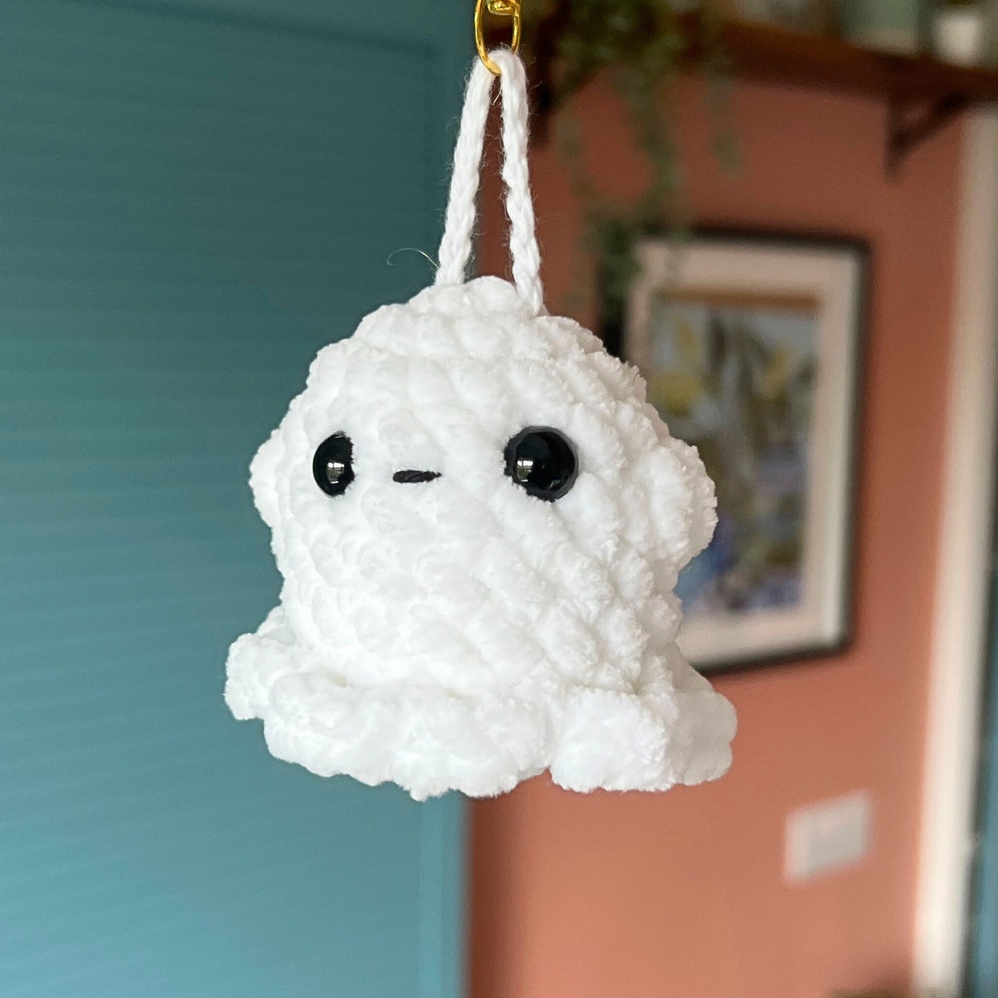 Crochet Ghost Keychain
