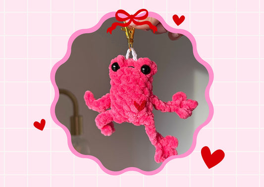 Crochet Love Frog Keychain (PREORDER)