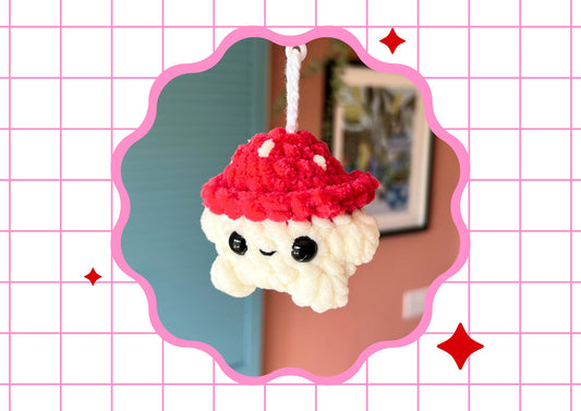 Crochet Mushroom Keychain