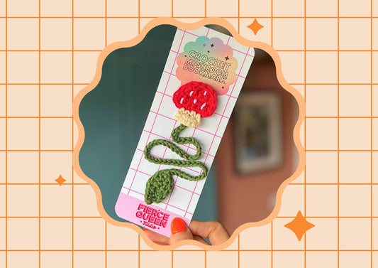 Crochet Mushroom Bookmark