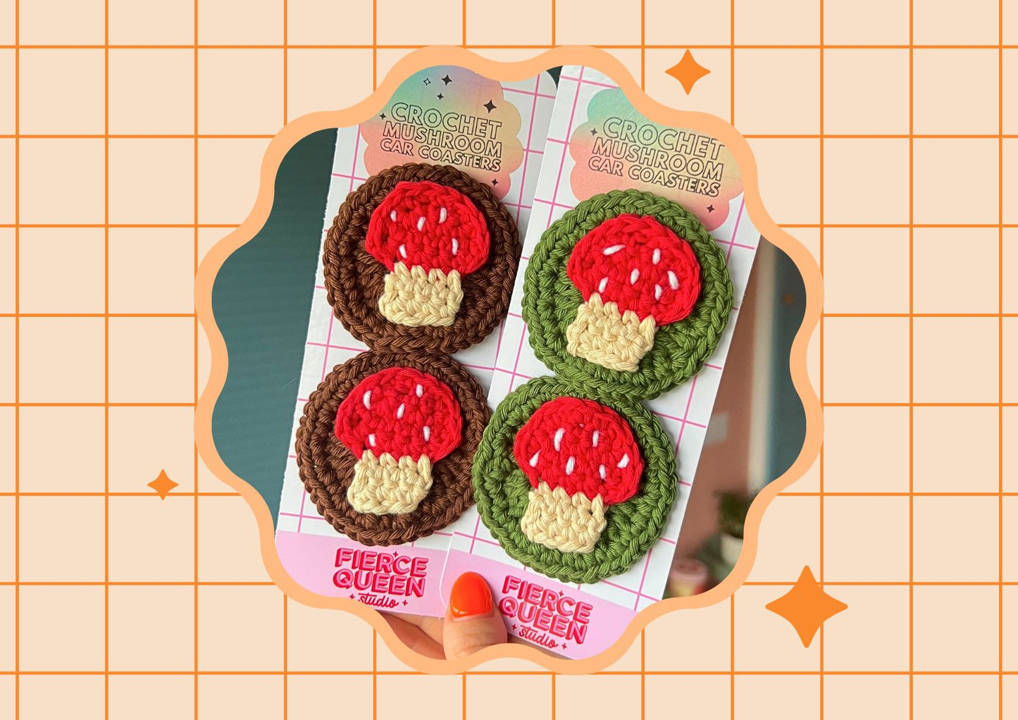 Mushroom Car Coasters