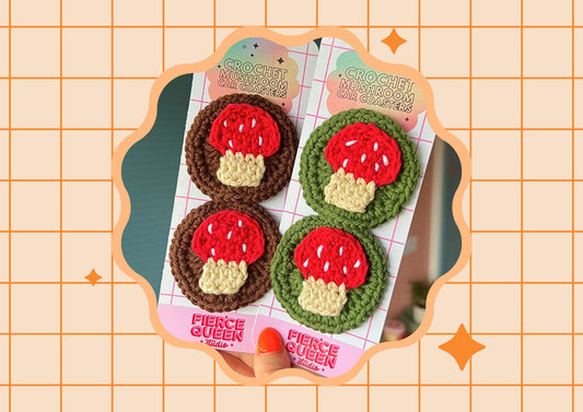 Mushroom Car Coasters