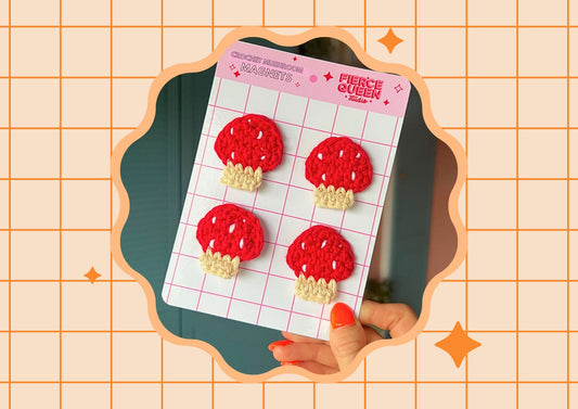 Crochet Mushroom Magnets