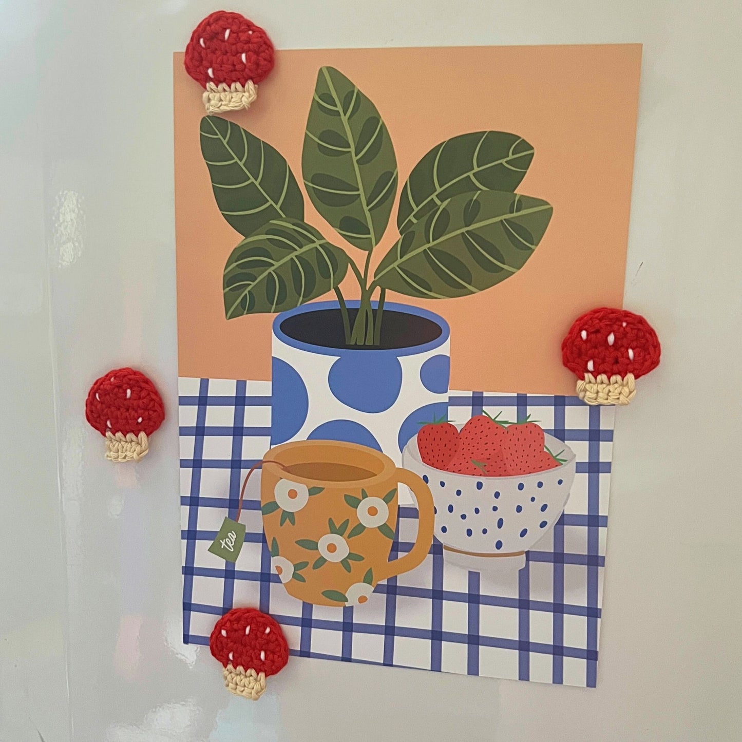 Crochet Mushroom Magnets