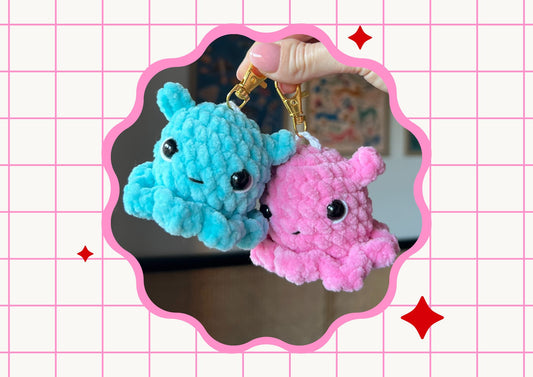 Crochet FlapJack Octopus Keychains