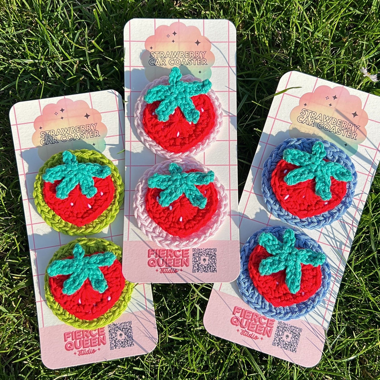 Strawberry Car Coasters