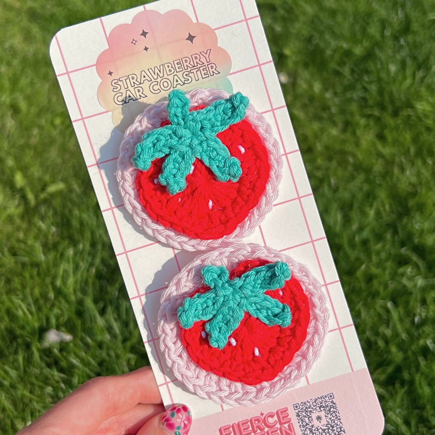 Strawberry Car Coasters