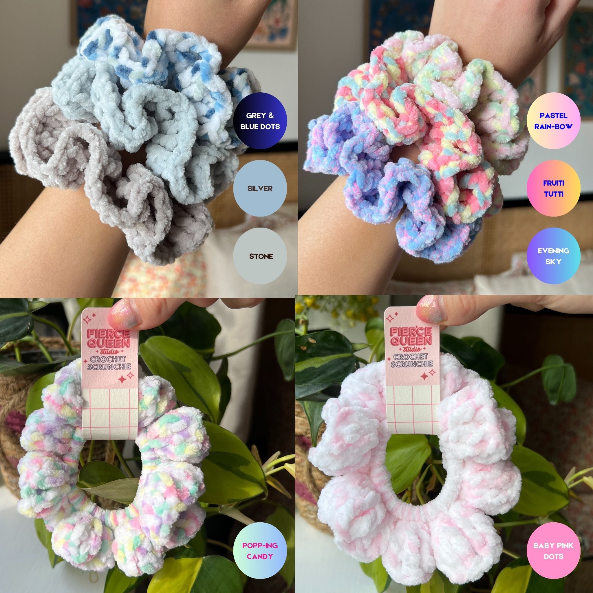 Individual Crochet Scrunchie – Fierce Queen Studio