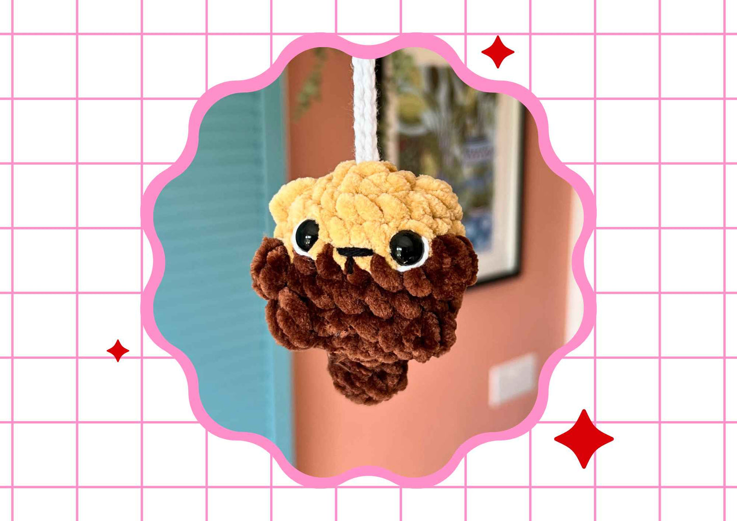 Crochet Sea Otter Keychain